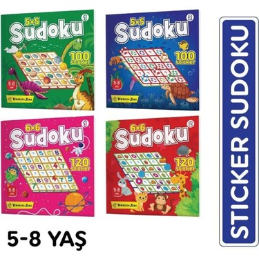 Yükselen Zeka 5-8 Yaş Stickerlı Sudoku Seti (440 Adet Kitabı