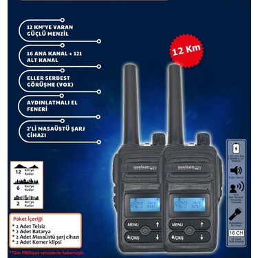 Aselsan PM-985 Gri İkili El Telsizi Toza ve Darbeye Fiyatı