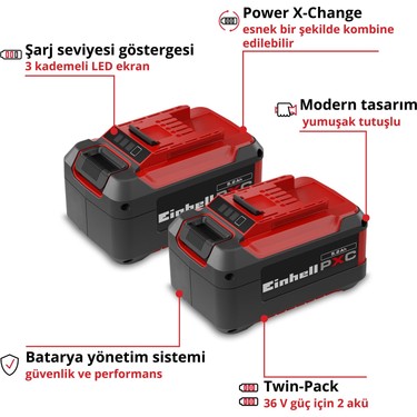 Einhell PXC Twinpack 5.2 Ah Power X-Change Akü (Li-Ion, 18 Fiyatı