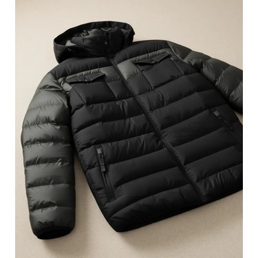 Dekons Erkek Kapüşonlu Battal Boy Şişme Mont 2XL-13XL Siyah Fiyatı