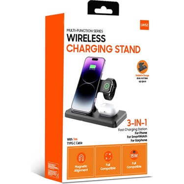 The Wlue 3in1 Magsafe Uyumlu 15W Kablosuz Şarj Standı iphone Fiyatı