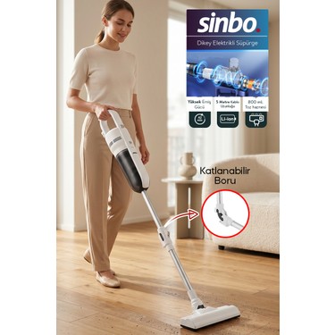 Sinbo SVC-8640 Dikey Elektrikli Süpürge Katlanır Borulu, El Fiyatı