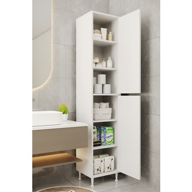 Aeka AE-2027 Lina 2 Kapaklı Çok Amaçlı Dolap 40X180 cm Raflı Fiyatı