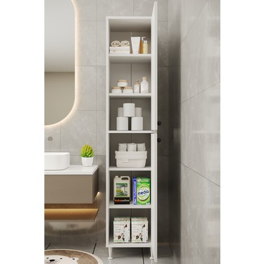 Aeka AE-2027 Lina 2 Kapaklı Çok Amaçlı Dolap 40X180 cm Raflı Fiyatı