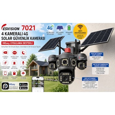 Esvision 7021 4 Kameralı 4g Çift Solar Panel 16X Zoom Hieasy Fiyatı