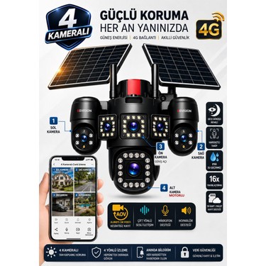 Esvision 7021 4 Kameralı 4g Çift Solar Panel 16X Zoom Hieasy Fiyatı