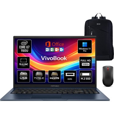 Asus Vivobook 15 Core 7 150U 8 GB 1 Tb SSD 15.6'' Windows 11 Fiyatı