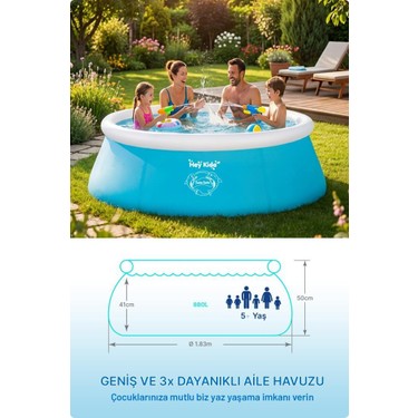 うみ　ページ Heykida Swim Safe Hızlı Kurulum Havuzu 183X51CM Fiyatı