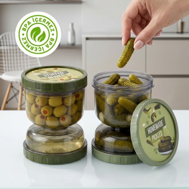 Eviona Kum Saati Süzgeçli Sızdırmaz Zeytin Turşu Kabı - Bpa Fiyatı