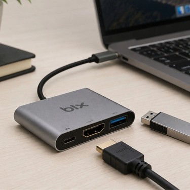 Bix BX13HB 3in1 Type-C 4K@30Hz HDMI, PD Şarj, USB 3.0, iPad Fiyatı
