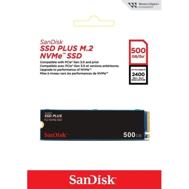 SanDisk 500GB SSD PLUS 2400MB-1500MB-s M.2 PCIe Gen 3.0 NVMe Fiyatı