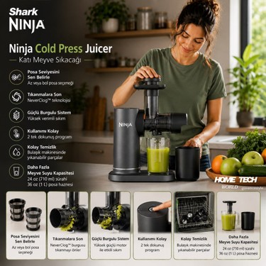 釈菜　1206060 Ninja Shark Nınja Cold Press Juicer - Katı Meyve Sıkacağı Fiyatı