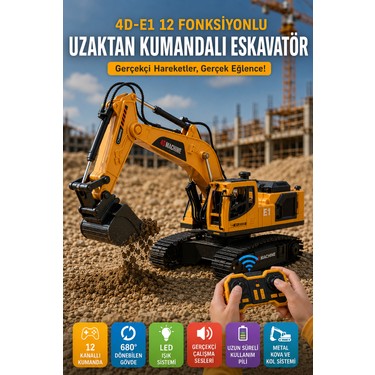 Open City 4d-E1 Uzaktan Kumandalı Oyuncak Ekskavatör 12 Fiyatı