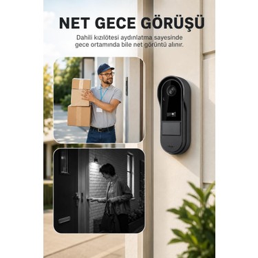 Torima Görüntülü Monitörlü Su Geçirmez Kablosuz Akıllı Kapı Fiyatı