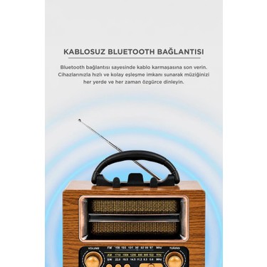 Torima Bluetooth Hoparlör Nostaljik Radyo Speaker NS02 Altın Fiyatı