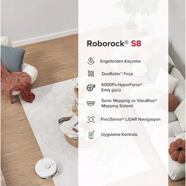 Roborock 6000 Pa Ultra Güçlü Emiş ve Çift Kauçuk Fırçalı Fiyatı