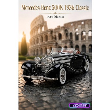 L'edoren Siyah 1/24 Mercedes-Benz 500K 1936 Classic Diecast Fiyatı