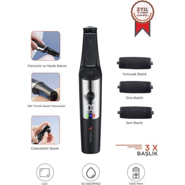 Torima Şarjlı LCD Ekranlı 3 Başlıklı Su Geçirmez Ayak Törpü Fiyatı