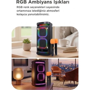 Torima Bluetooth Hoparlör Karaoke Mikrofonlu Rgb Işıklı Fiyatı