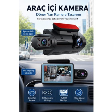 Torima Araç İçi Kamera Gece Görüşlü LCD Ekranlı 1296P G Fiyatı