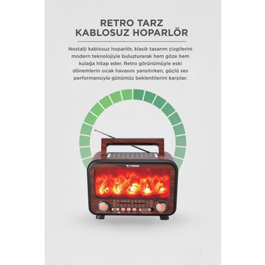 Torima Bluetooth Hoparlör Nostaljik Solar Panelli Speaker Fiyatı