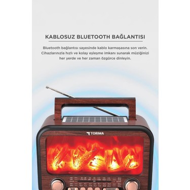 Torima Bluetooth Hoparlör Nostaljik Solar Panelli Speaker Fiyatı