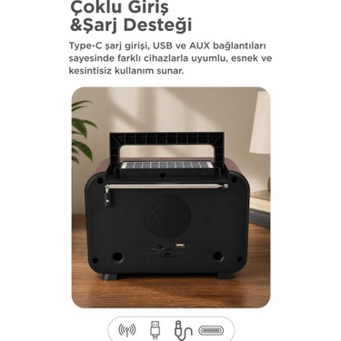 Torima Bluetooth Hoparlör Nostaljik Solar Panelli Speaker Fiyatı