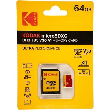 Kodak 64GB UHS-I U3 V30 A1 Micro SD Hafıza Kartı + Fiyatı, 4.8