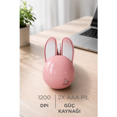 Kablosuz Tavşan Kulaklı Sessiz Mouse 1200 DPI Optik Kablosuz Fiyatı