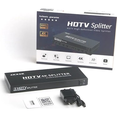 Dark 1 Giriş -8 Çıkış HDMI Splitter / 4K Ultra HD, 3D, v1.4, Fiyatı