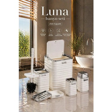 Okyanus Home Luna 5'li Banyo Seti Beyaz Krom Detaylı Fiyatı
