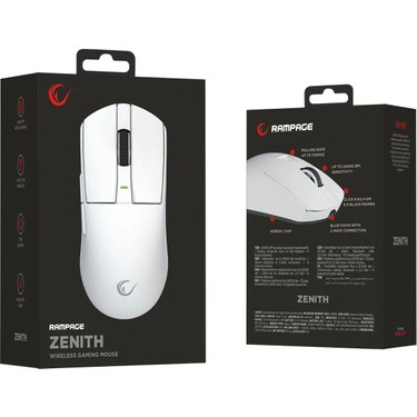 Rampage Zenith Kablosuz Oyuncu Mouse 26000 DPI Beyaz Oyun Fiyatı