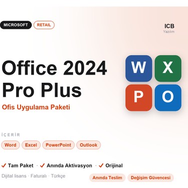 Microsoft Office 2024 Pro Plus Retail Lisans Anahtarı · Fiyatı