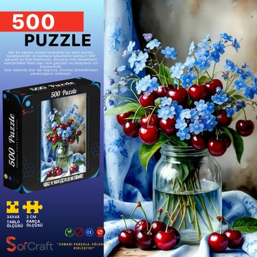 Soi Craft 500 Parça Puzzle Kiraz ve Mavi Çiçekler Natürmort Fiyatı