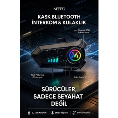 Neffo V10 5.3 Bluetooth Kulaklık Motosiklet Kask Intercom Fiyatı