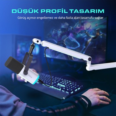 Fifine BM88 Beyaz Mikrofon Standı 360 Derece Ayarlanabilir Fiyatı