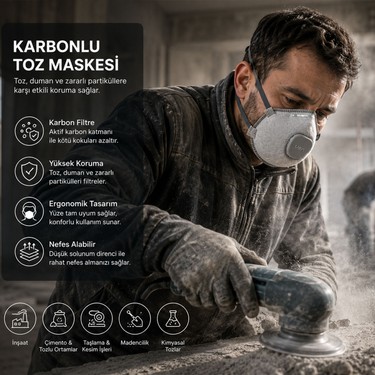 Badem10 Karbonlu Toz Maskesi Aktif Karbon Filtreli Nefes Fiyatı