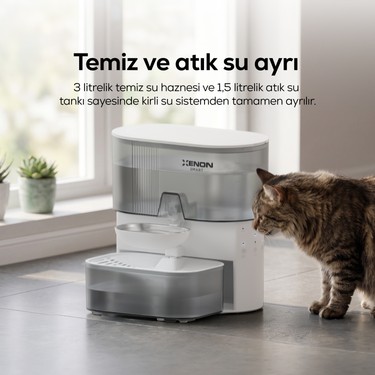Xenon Smart Kedi Su Pınarı | Otomatik, 3l, 2000 Mah, Taze Su Fiyatı