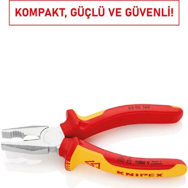 Knipex 03 06 160 Vde Kombine Pense 160 mm Krom Kaplama Fiyatı