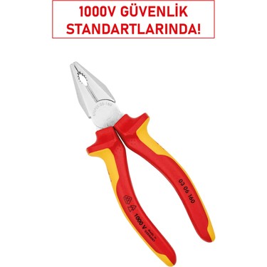 Knipex 03 06 160 Vde Kombine Pense 160 mm Krom Kaplama Fiyatı
