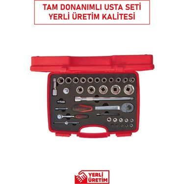 İzeltaş 35 Parça Altı Köşe Kombine Lokma Takımı 1/2 - 1/4 Fiyatı