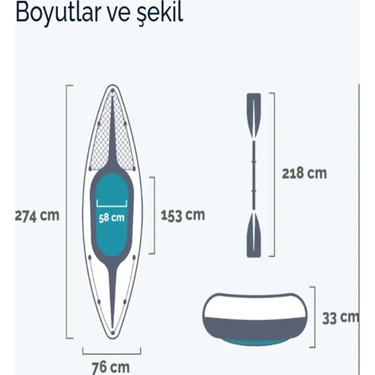 Intex 68305 Challenger K1 Kano Set Renkli 274x76 cm Şişme Fiyatı