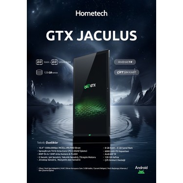 Gtx Jaculus 10.4 FHD 8-Core Tablet 128 gb Depolama 8 gb RAM Fiyatı