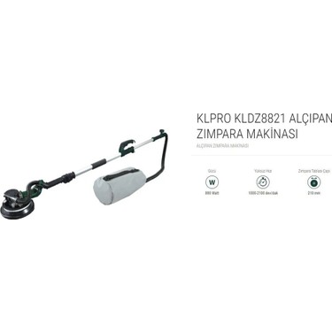 KL Pro KLDZ8821 880WATT Alçıpan Zımpara Makinası 210 mm Disk Fiyatı