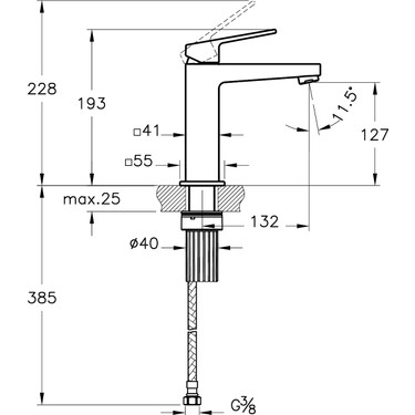 VitrA Artema Shift T60, A43802, Yüksek Lavabo Bataryası, Fiyatı
