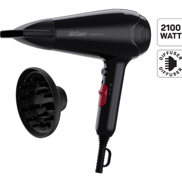 Arzum Hairstar Siyah Saç Kurutma Makinesi 2100 W Güç ve 2 Fiyatı