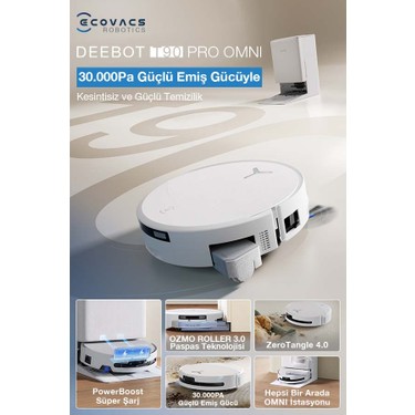 ECOVACS DEEBOT T90 PRO Omni Robot Süpürge ve Paspas, 30.000 Fiyatı