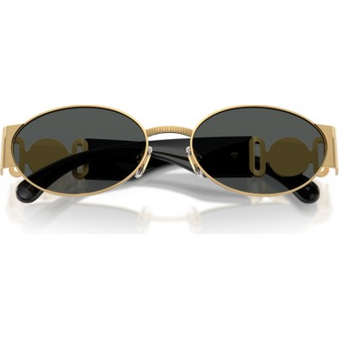 Versace Oval Güneş Gözlüğü Altın Çerçeve ile Koyu Gri Cam UV Fiyatı
