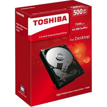 Toshiba P300 500GB 3.5 Desktop Disk 7200RPM Sata 3 64MB 3.5 Fiyatı