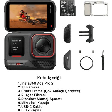 Insta360 Ace Pro 2 Xplorer Bundle 8K Aksiyon Kamera Siyah / Fiyatı